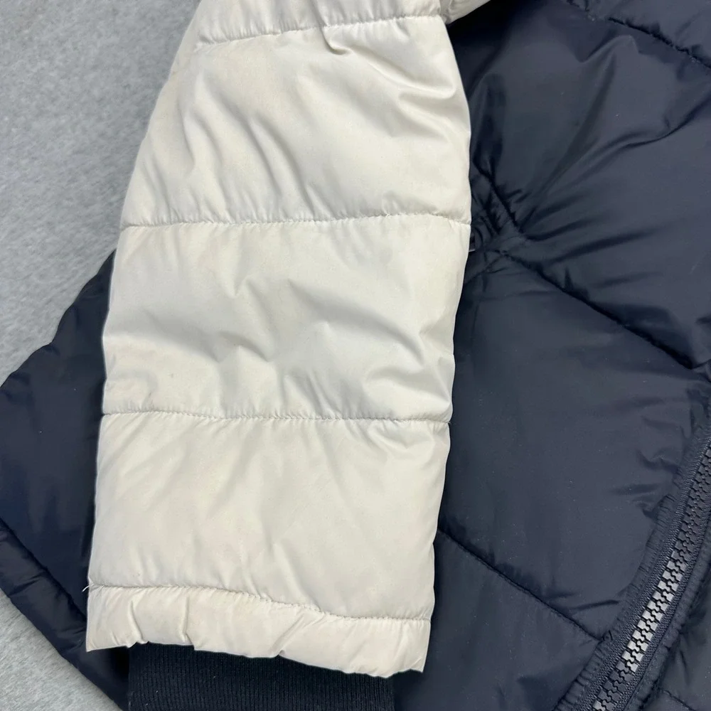 Tommy Hilfiger Mens XL Puffer Jacket Varsity Colorblock Navy White Red Hooded